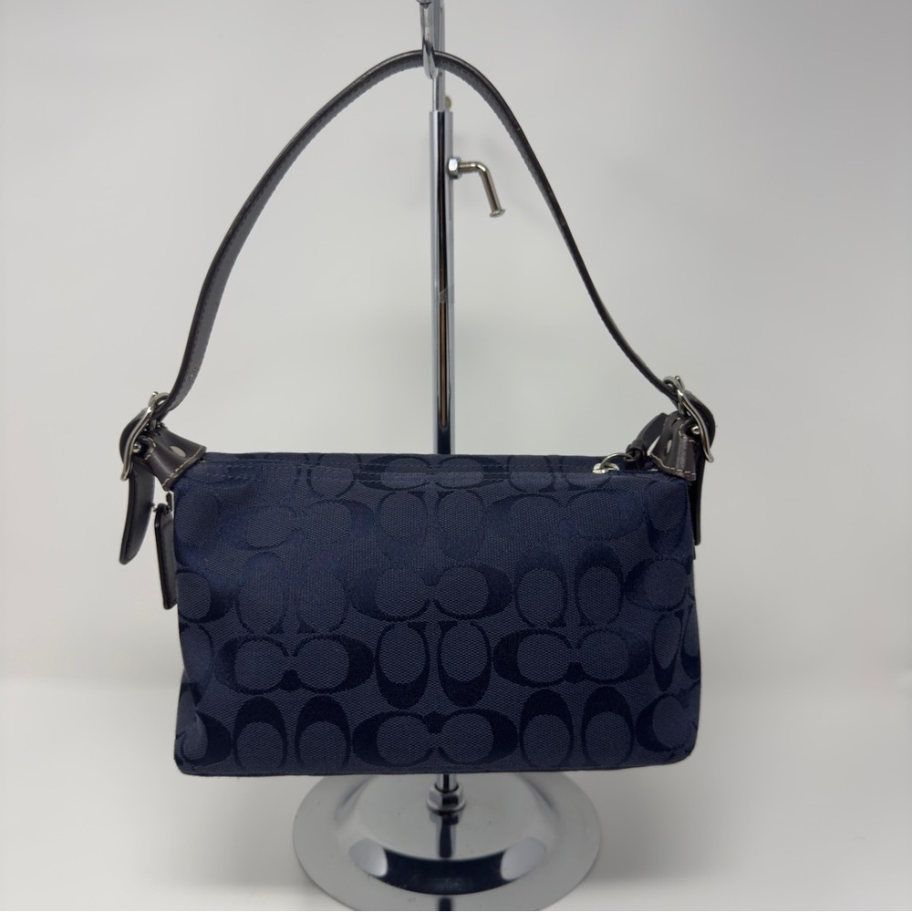 Coach Navy Signature Shoulder Bag